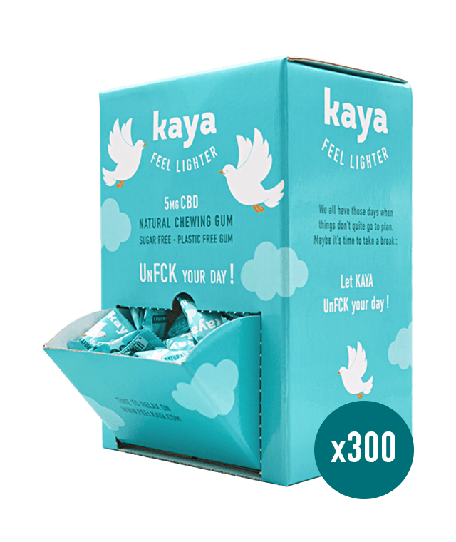 Distributeur de 300 chewing-gums relaxants au CBD de Kaya 