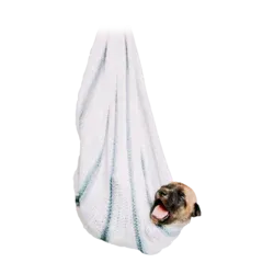 Image d'un chien fatigué dans une serviette